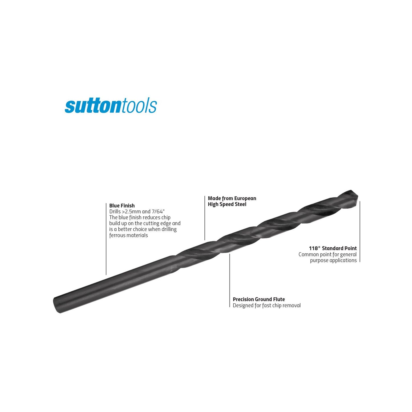 Sutton Tools Long Series Jobber Drill Bit - 3.0mm