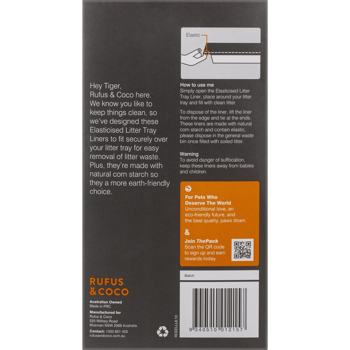 Rufus & Coco Elasticised Litter Tray Liners 8 Pack