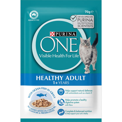 Purina One Adult Ocean Fish In Gravy Wet Cat Food 70g