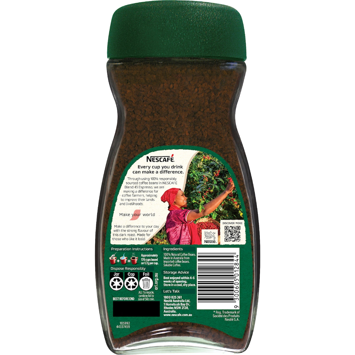 Nescafe Blend 43 Espresso Instant Coffee Jar 300g