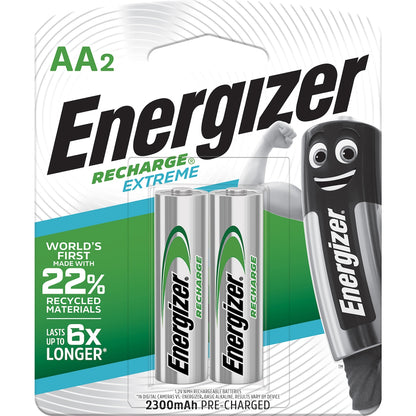 Energizer Recharge Extreme Rechargeable Aa Batteries 2 Pack