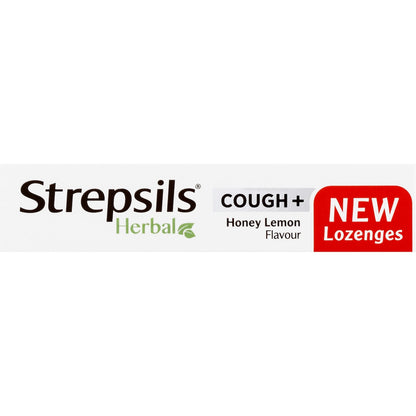 Strepsils Herbal Cough Blocked Nose Sore Throat Lozenges Honey Lemon 16 Pack