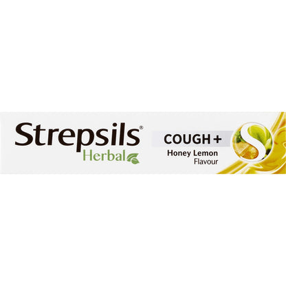 Strepsils Herbal Cough Blocked Nose Sore Throat Lozenges Honey Lemon 16 Pack