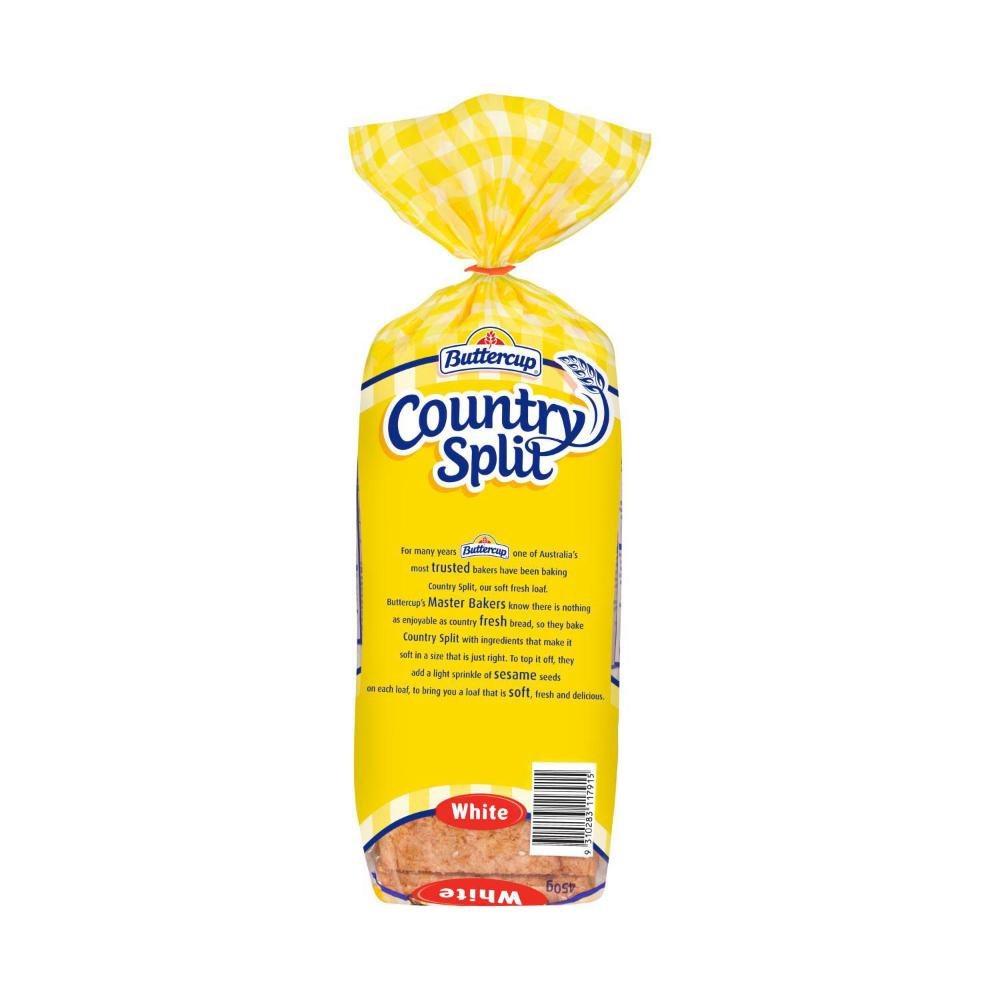 Buttercup Country Split White Bread - 450g