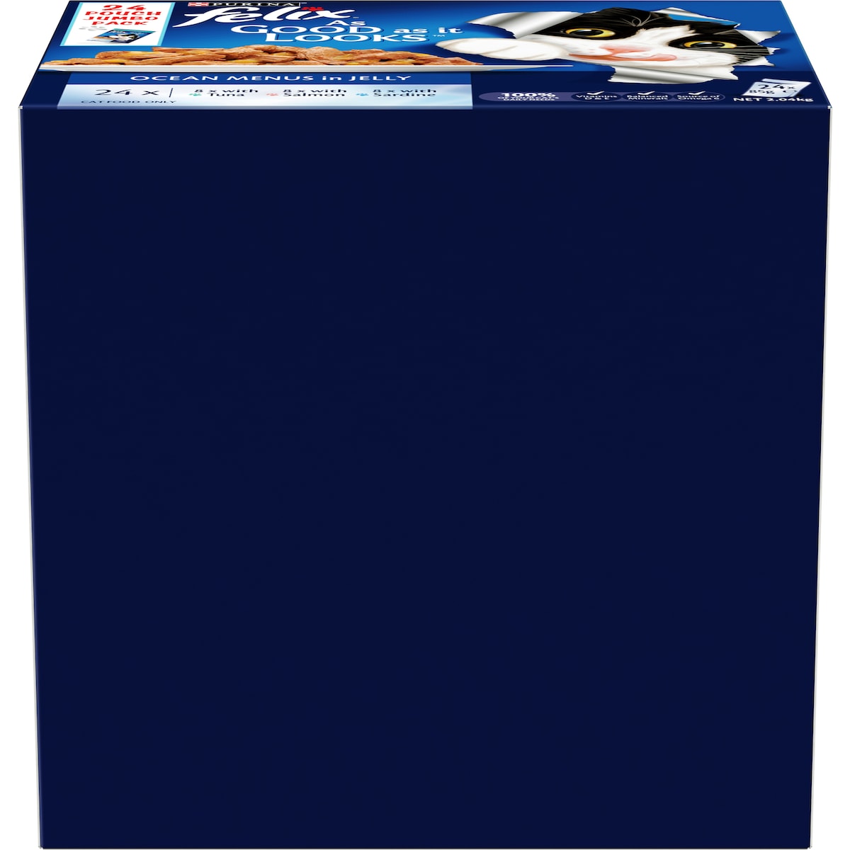 Felix Ocean Menus In Jelly Cat Food Tuna Salmon & Sardine 85g X 24 Pack