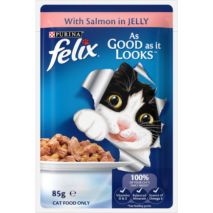Felix Ocean Menus In Jelly Cat Food Tuna Salmon & Sardine 85g X 24 Pack