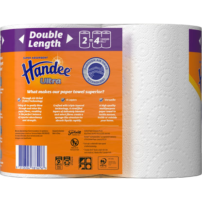 Handee Ultra Double Length White Paper Towel 2 X 120 Pack