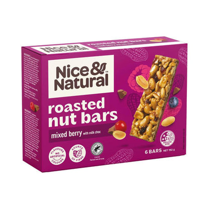 Nice & Natural Nut Bars Mixed Berry Multipack Snacks 6 Pack - 192g