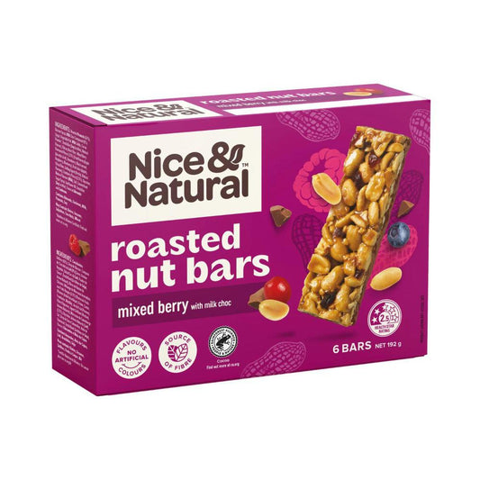 Nice & Natural Nut Bars Mixed Berry Multipack Snacks 6 Pack - 192g