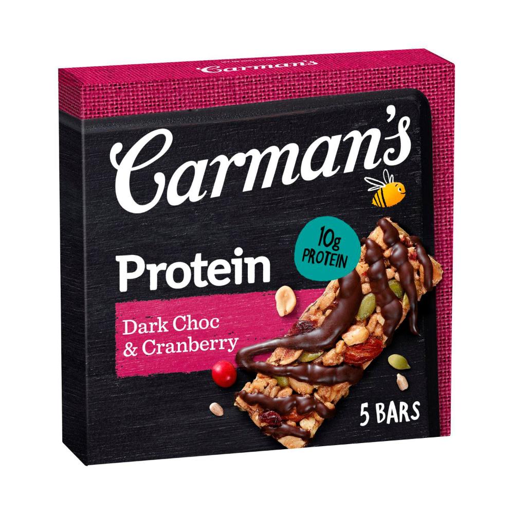 Carman's Protein Bars Dark Choc & Cranberry 5 Pack - 200g