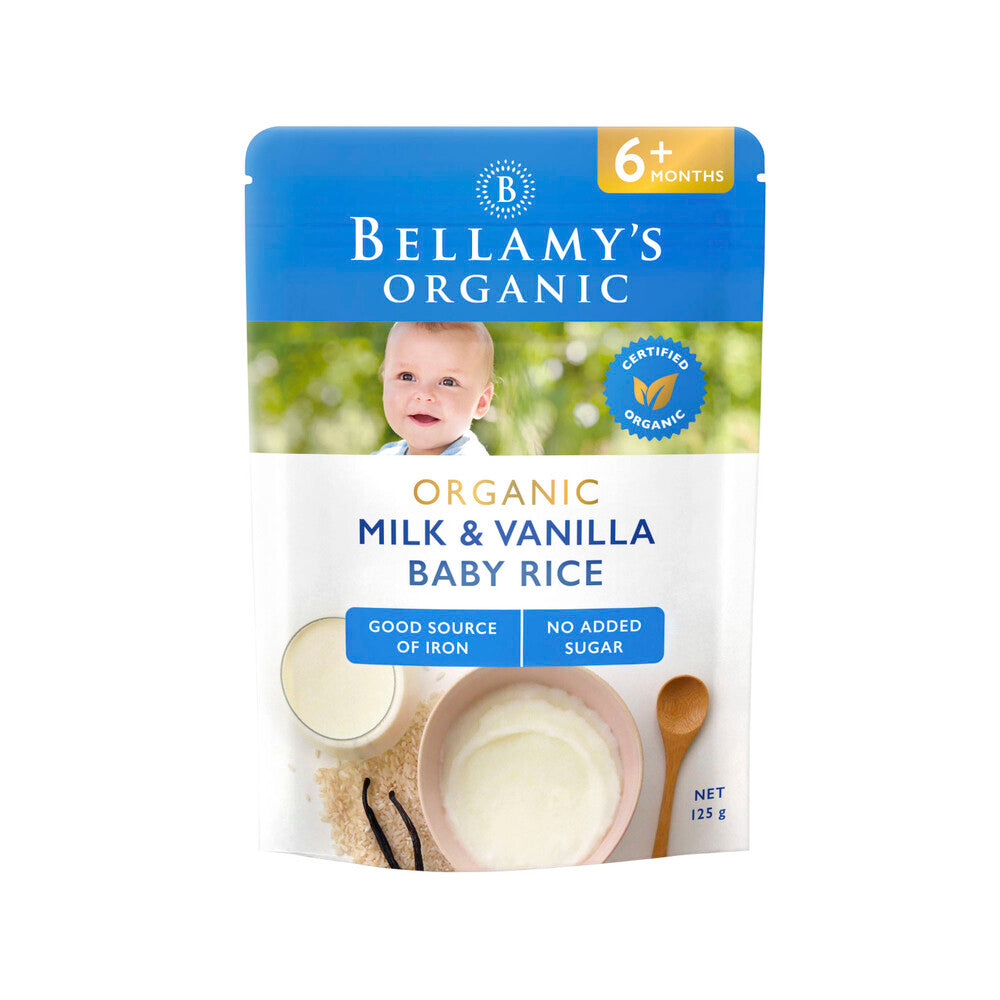 Bellamy's Organic Cereal Vanilla Rice Custard - 125g