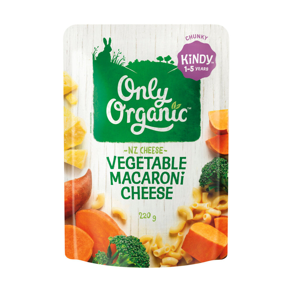 Only Organic Kindy 1-5 Years Vegetable Macaroni & Cheese Pasta Express - 220g