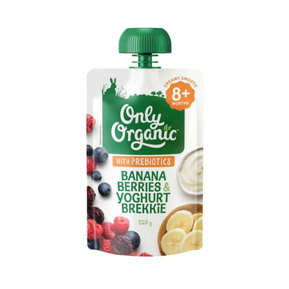 Only Organic Banana Berries & Yoghurt Brekkie Baby Food Pouch 8+ Months - 120g