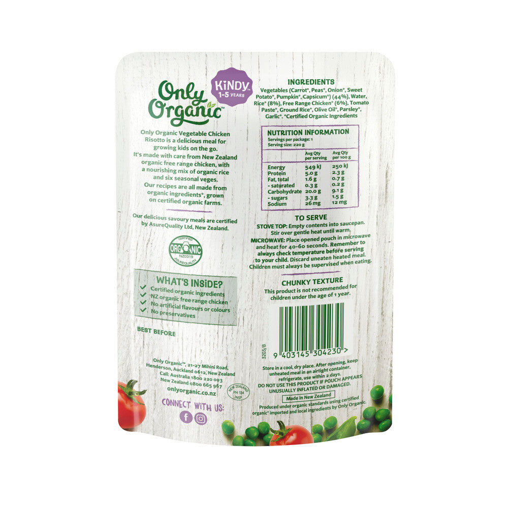 Only Organic Vegetable & Chicken Risotto - 220g