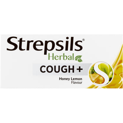 Strepsils Herbal Cough Blocked Nose Sore Throat Lozenges Honey Lemon 32 Pack