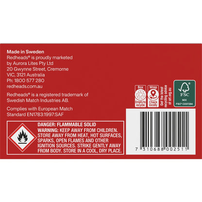 Redheads Extra Long Matches 45 Pack