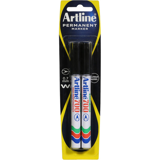Artline Permanent Marker Black 700mm 2 Pack