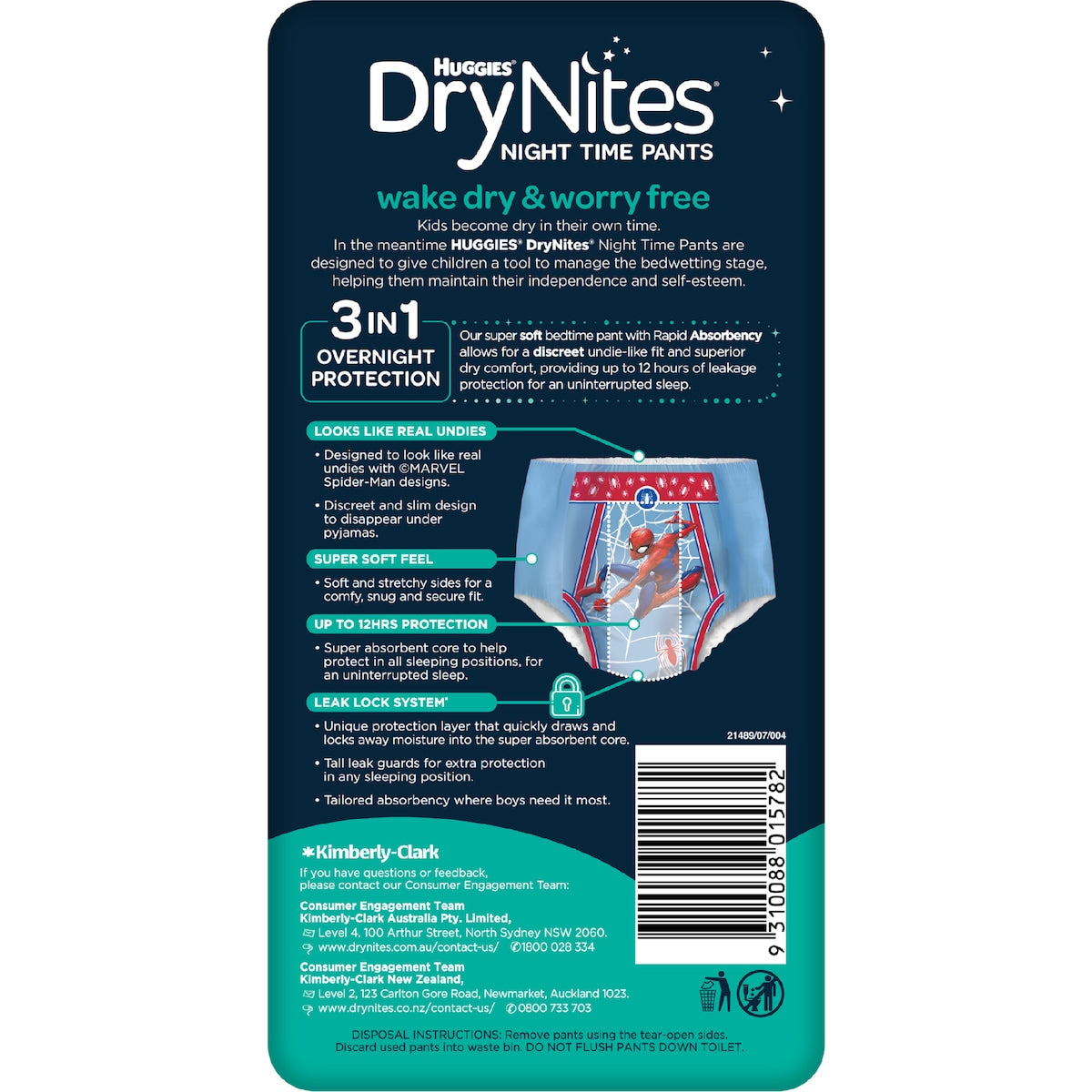 Huggies Drynites Night Pants Boy 2-4 Years (13-20kg) 10 Pack