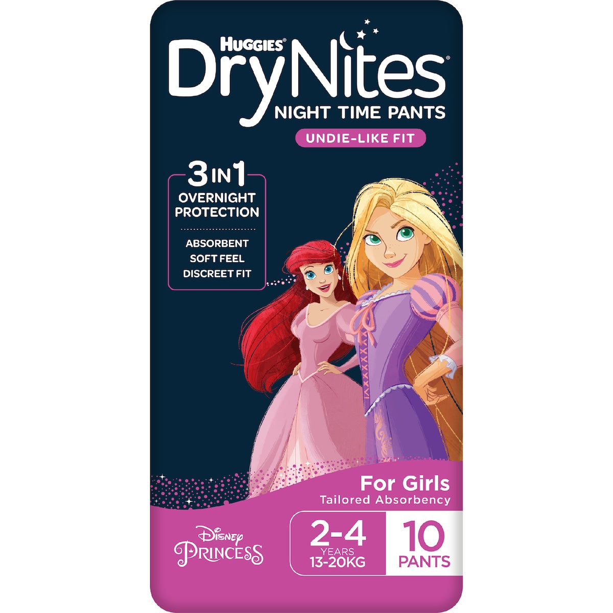 Huggies Drynites Night Pants Girl 2-4 Years (13-20kg) 10 Pack