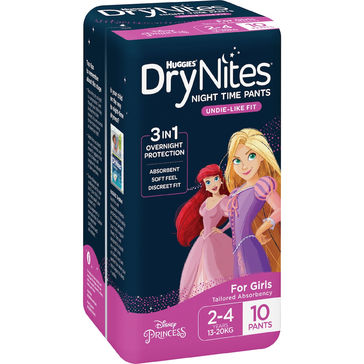 Huggies Drynites Night Pants Girl 2-4 Years (13-20kg) 10 Pack
