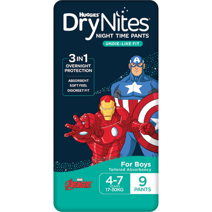 Huggies Drynites Night Pants Boy 4-7 Years (17-30kg) 9 Pack