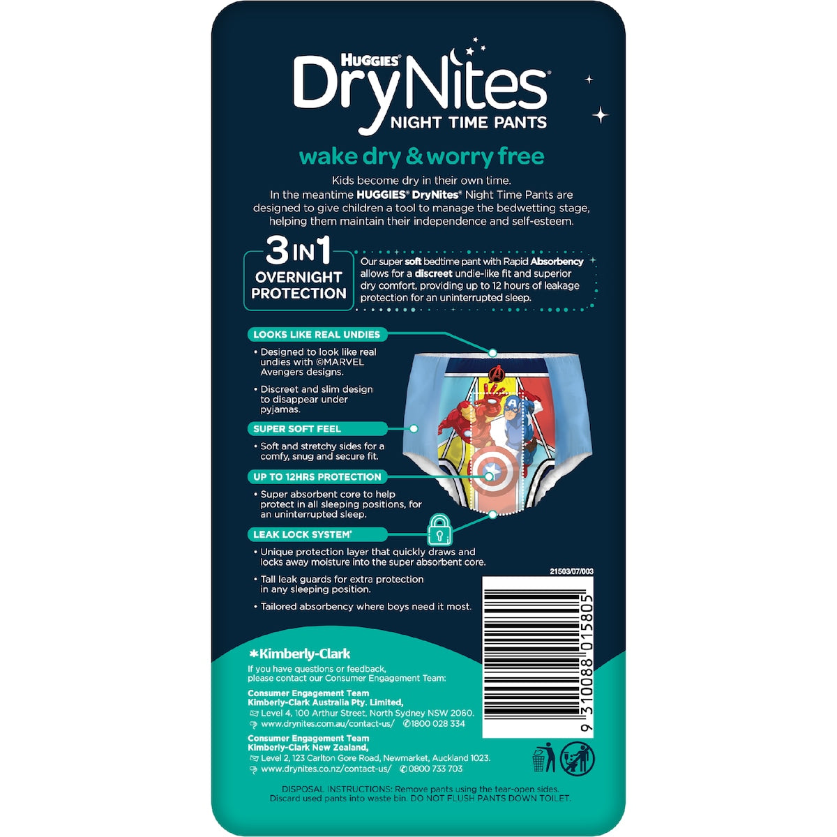 Huggies Drynites Night Pants Boy 4-7 Years (17-30kg) 9 Pack