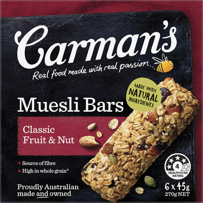 Carmans Muesli Bars Classic Fruit & Nut 6 pack