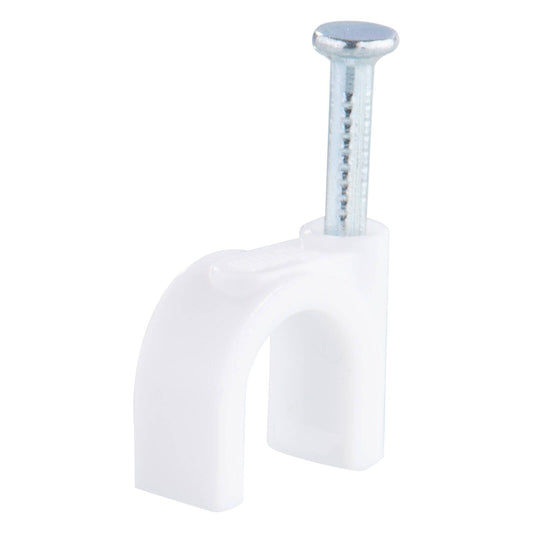 Deta 10mm White Round Cable Clips - 20 Pack