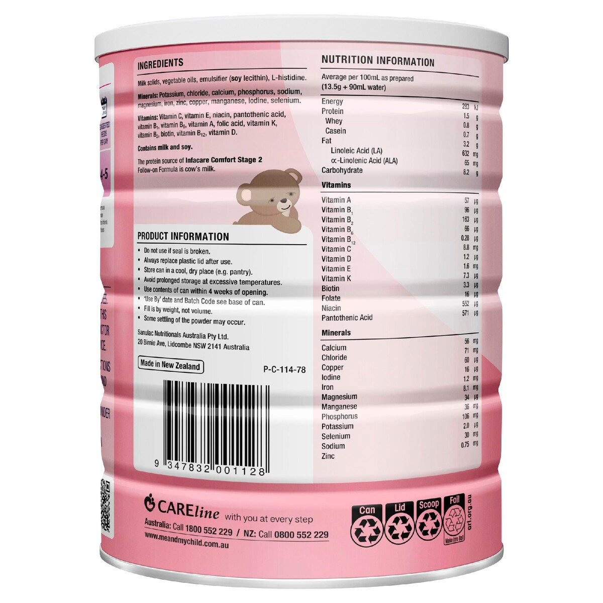 Infacare Comfort Follow-on Formula Stage 2, 6-12 Months 850g