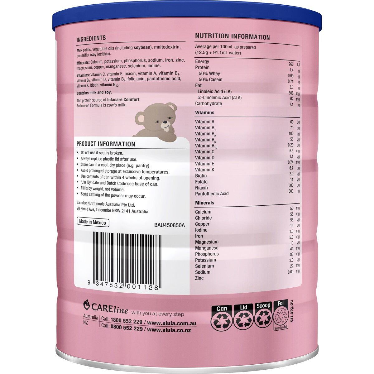 Infacare Comfort Follow-on Formula Stage 2, 6-12 Months 850g