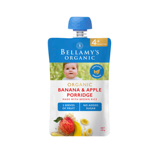 Bellamy's Organic Pouch Banana Apple Porridge - 120g