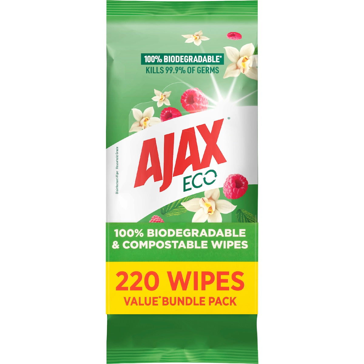 Ajax Antibacterial Disinfectant Cleaning Wipes Vanilla Berries 110 X 2 Pack