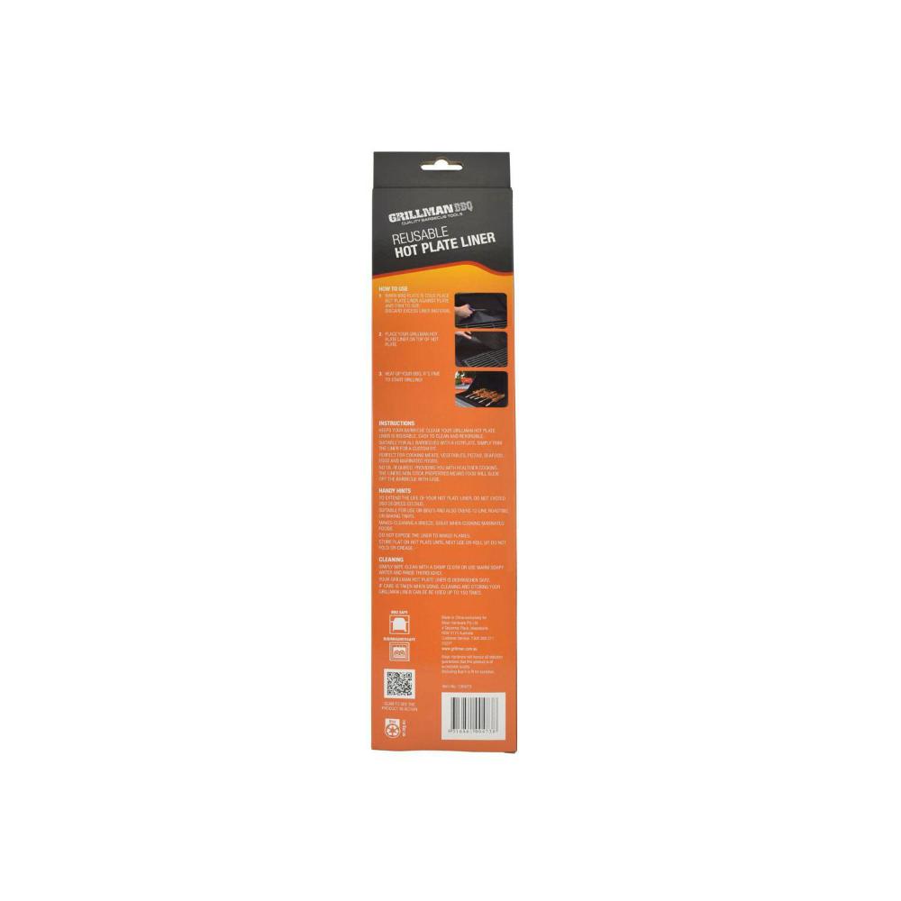 Grillman BBQ Reusable Hot Plate Liners 500mm X 400mm - 1 each