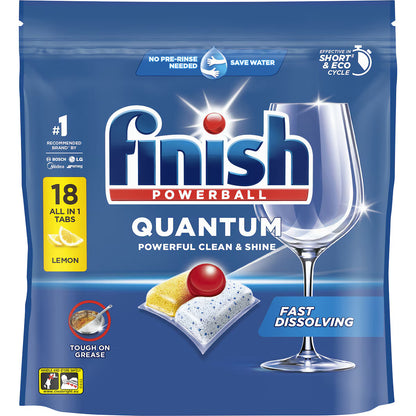 Finish Quantum Lemon Dishwashing Tablets  18 Pack