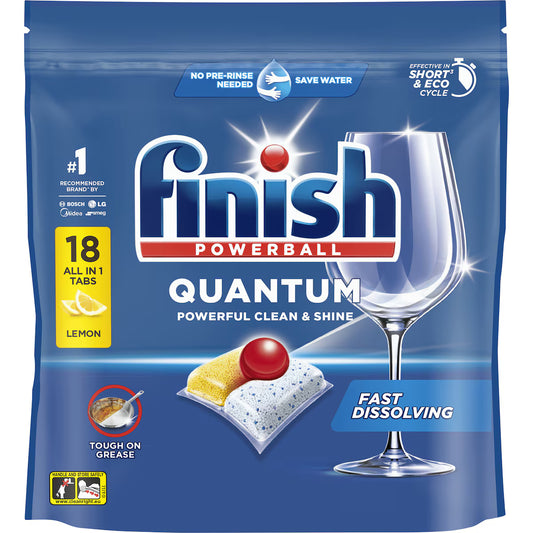 Finish Quantum Lemon Dishwashing Tablets  18 Pack