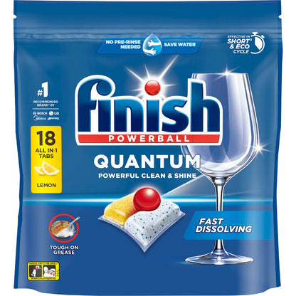 Finish Quantum Dishwashing Tablets Lemon 18 Pack
