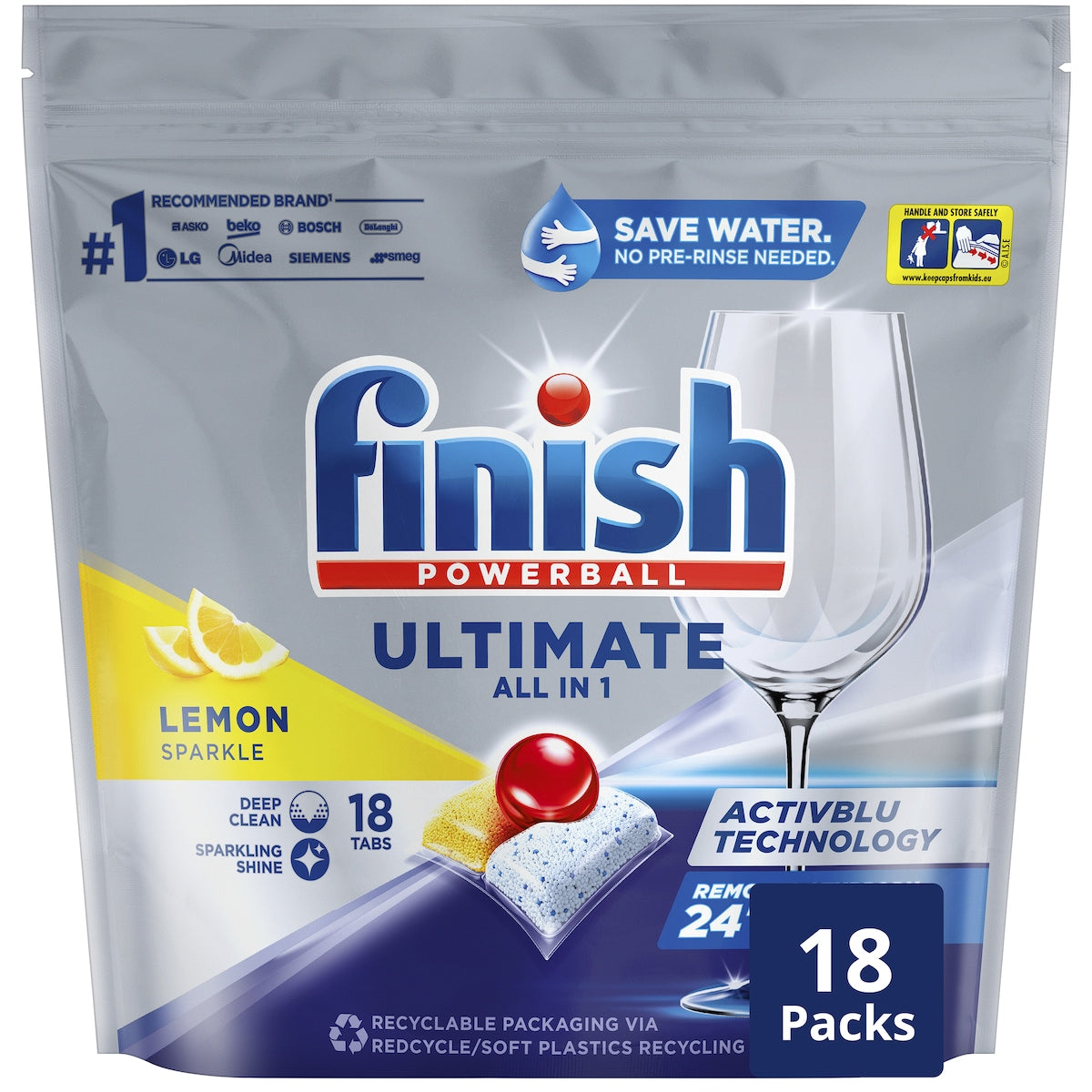 Finish Quantum Dishwashing Tablets Lemon 18 Pack