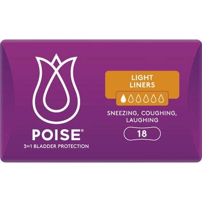 Poise Incontinence Liners Light 18 Pack