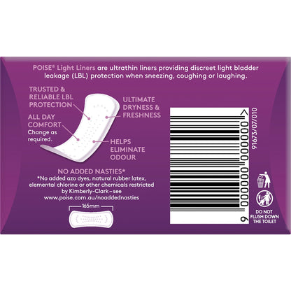 Poise Incontinence Liners Light 18 Pack