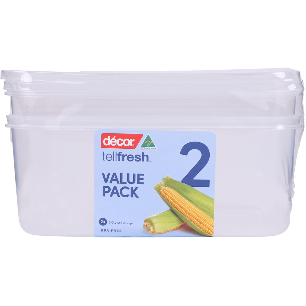 Decor Tellfresh Container Set, Oblong 3l X 2 Pack