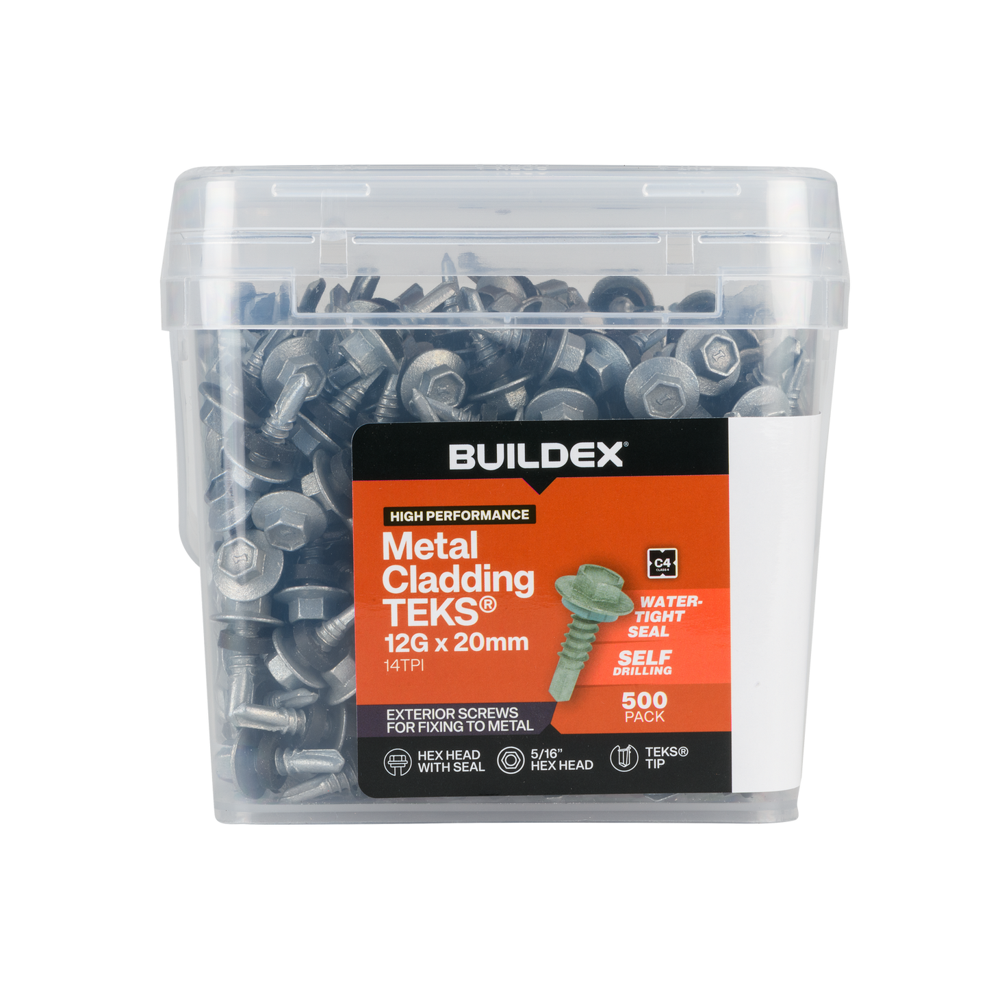 Buildex Cladding Fencing Teks Screws - 12g x 20mm - 500 Pack