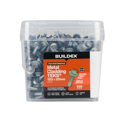 Buildex Cladding Fencing Teks Screws - 12g x 20mm - 500 Pack