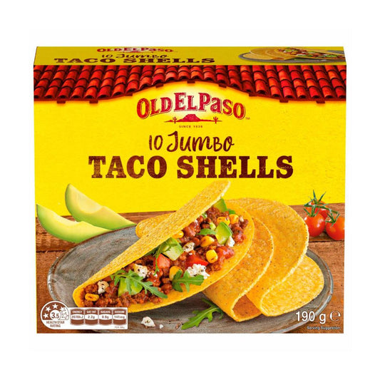 Old El Paso Jumbo Taco Shells 10 Pack - 190g