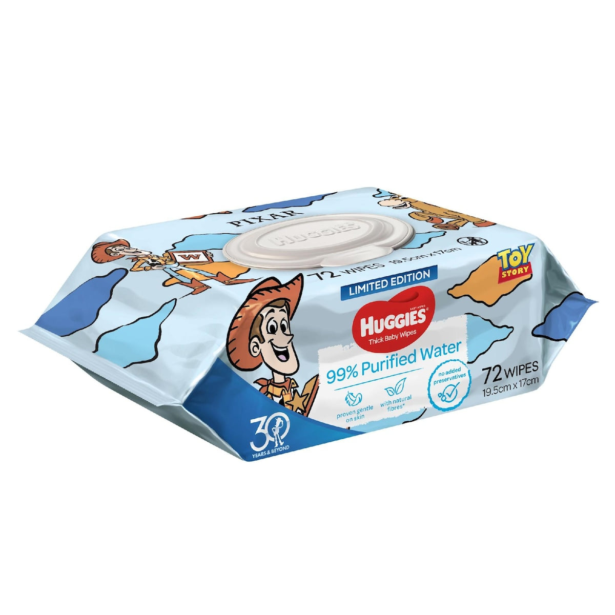 Huggies Thick Baby Wipes 99% Purified Water 72 Pack