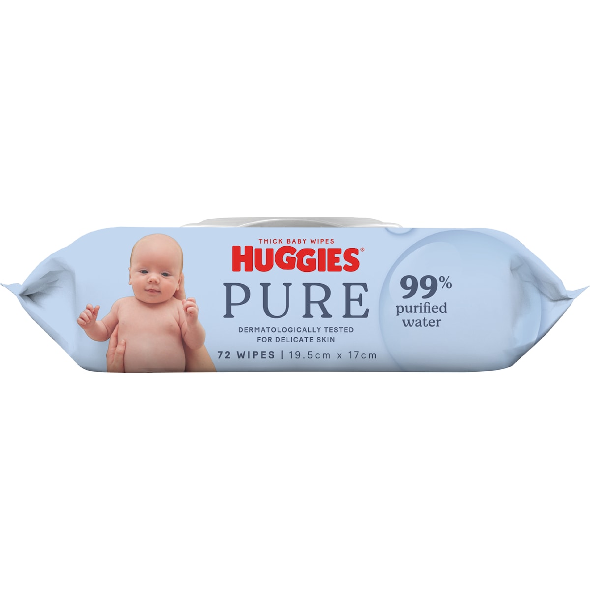 Huggies Pure 99% Purified Water Baby Wipes 72 Pack