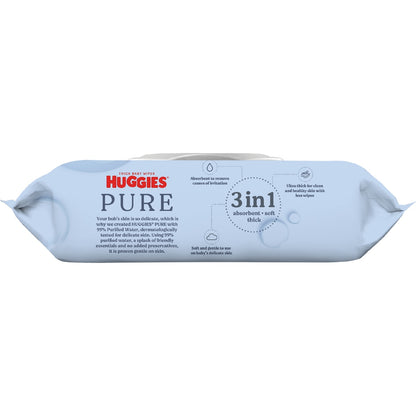 Huggies Pure 99% Purified Water Baby Wipes 72 Pack