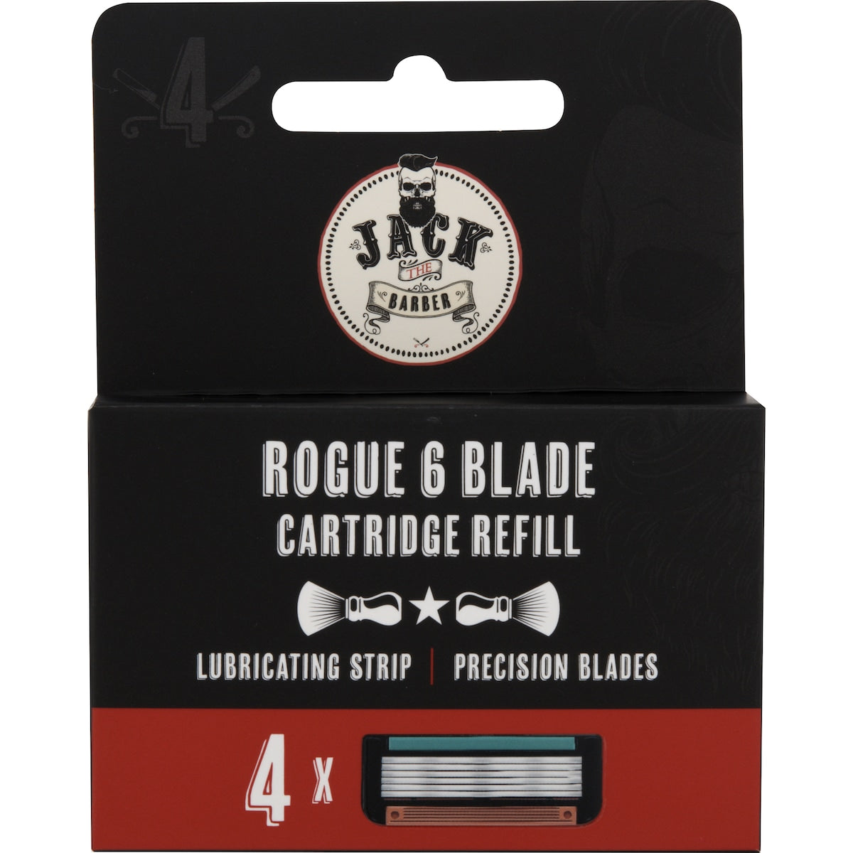 Jack The Barber Rogue 6 Blade Cartridge Refill 4 Pack