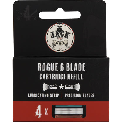 Jack The Barber Rogue 6 Blade Cartridge Refill 4 Pack