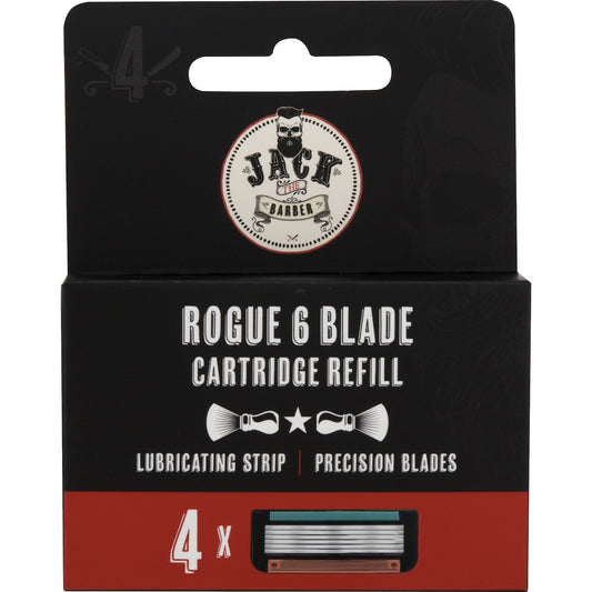 Jack The Barber Rogue 6 Blade Cartridge Refill 4 Pack