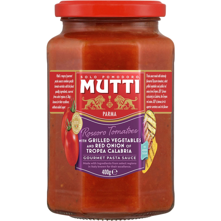 Mutti Gourmet Pasta Sauce Rossoro Tomatoes Grilled Vegetables 400g